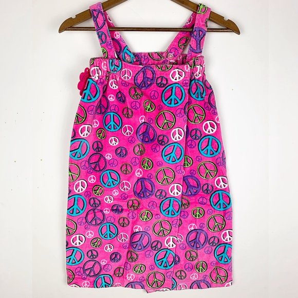$8 CLEARANCE! 3 Cheers For Girls Peace Sign Spa Wrap Bath Robe - Picture 3 of 6